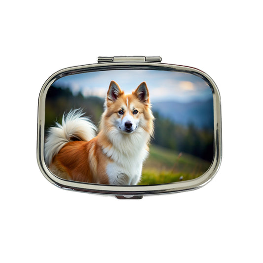 Icelandic Sheepdog Dog Photo Travel Pill Box Case