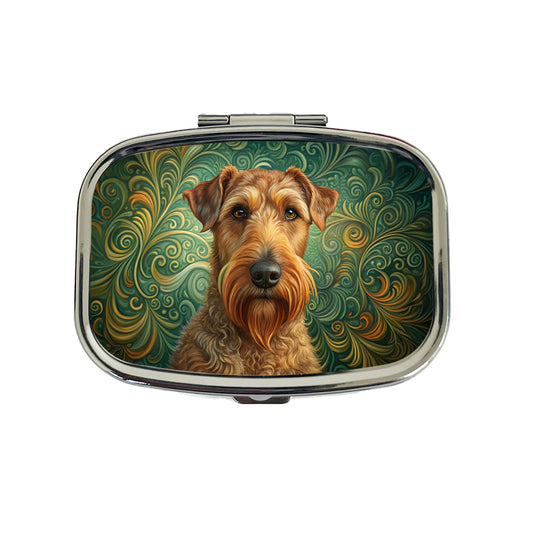 Irish Terrier Dog Art Nouveau Travel Pill Box Case