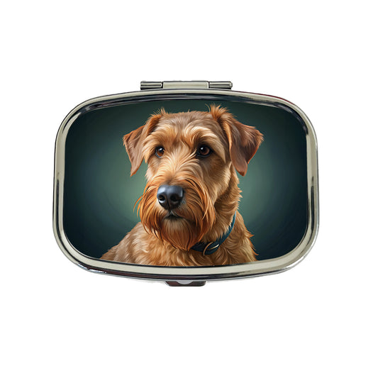 Irish Terrier Dog Illustration Travel Pill Box Case