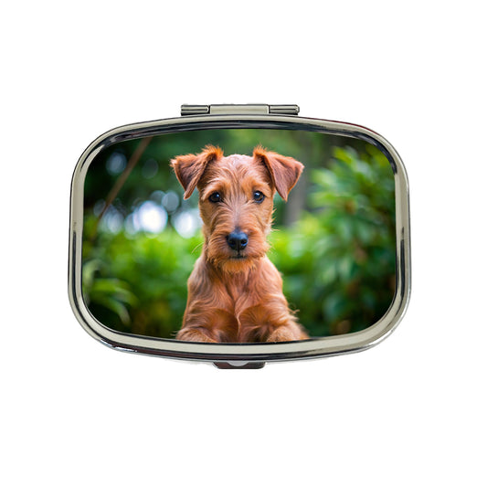 Irish Terrier Dog Puppy Photo Travel Pill Box Case