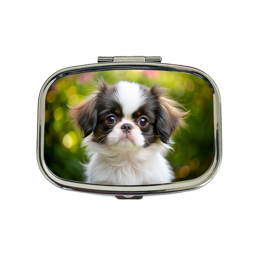 Japanese Chin Dog Puppy Photo Travel Pill Box Case