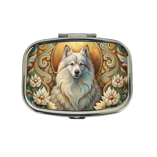 Keeshond Dog Art Nouveau Travel Pill Box Case