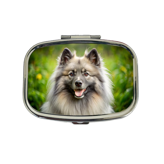 Keeshond Dog Photo Travel Pill Box Case