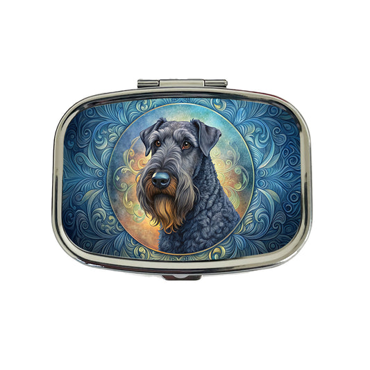 Kerry Blue Terrier Dog Art Nouveau Travel Pill Box Case