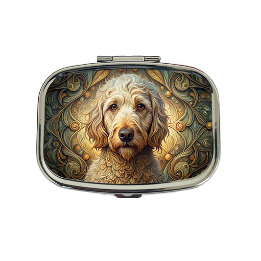 Labradoodle Dog Art Nouveau Travel Pill Box Case