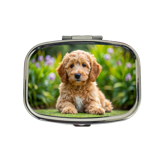 Labradoodle Dog Puppy Photo Travel Pill Box Case
