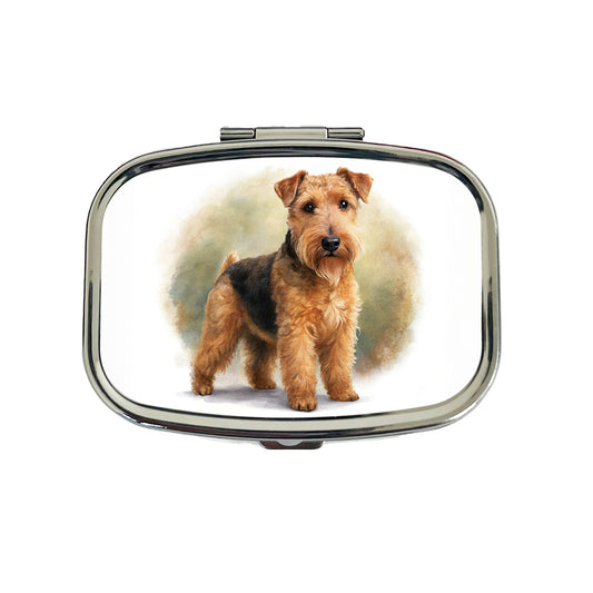 Lakeland Terrier Dog Illustration Travel Pill Box Case