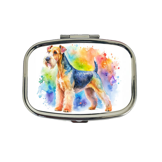 Lakeland Terrier Dog Watercolor Style Travel Pill Box Case