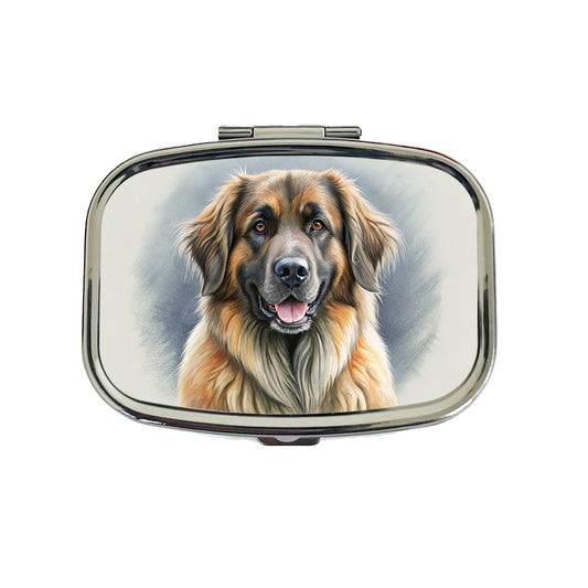 Leonberger Dog Illustration Travel Pill Box Case