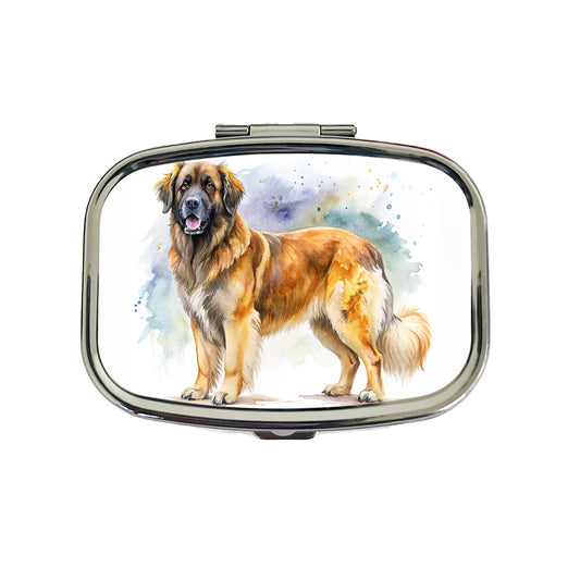 Leonberger Dog Watercolor Style Travel Pill Box Case