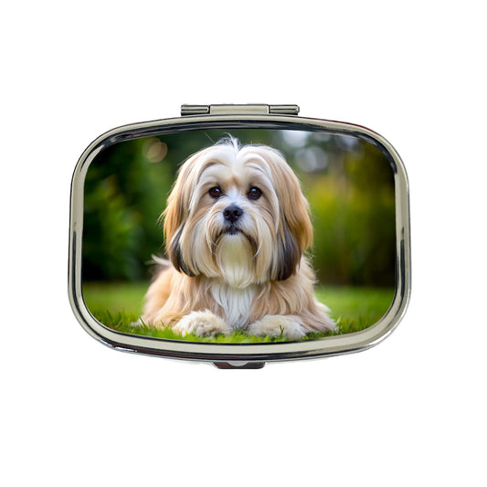 Lhasa Apso Dog Photo Travel Pill Box Case