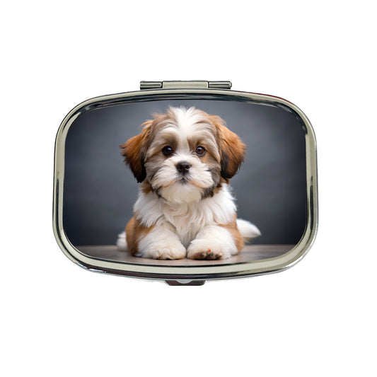 Lhasa Apso Dog Puppy Photo Travel Pill Box Case