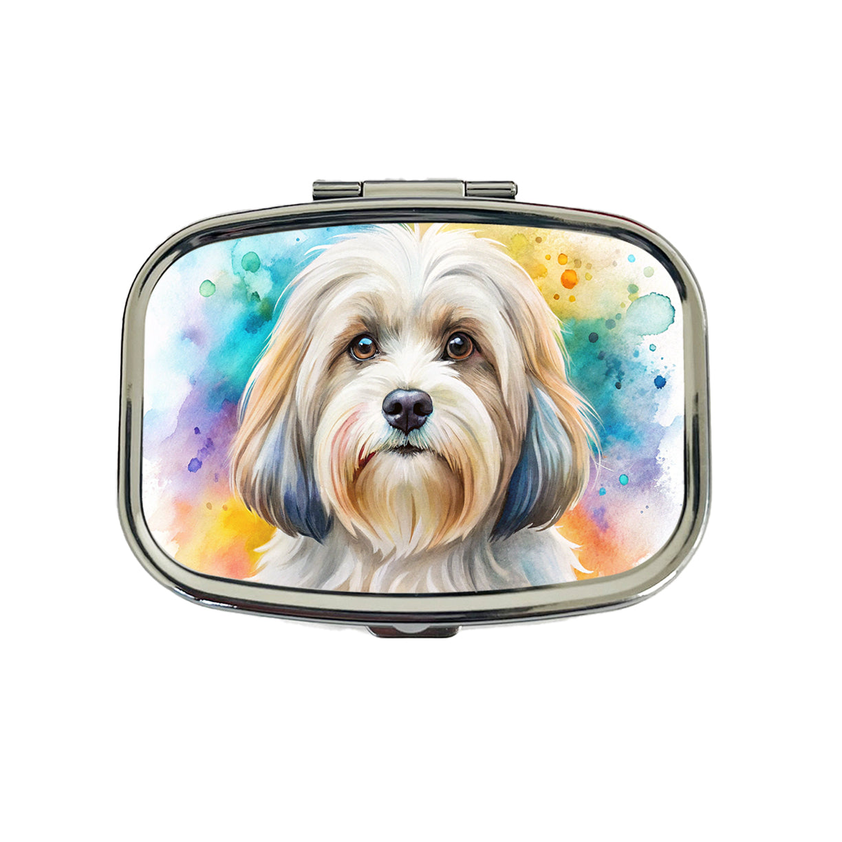 Lowchen Little Lion Dog Watercolor Style Travel Pill Box Case