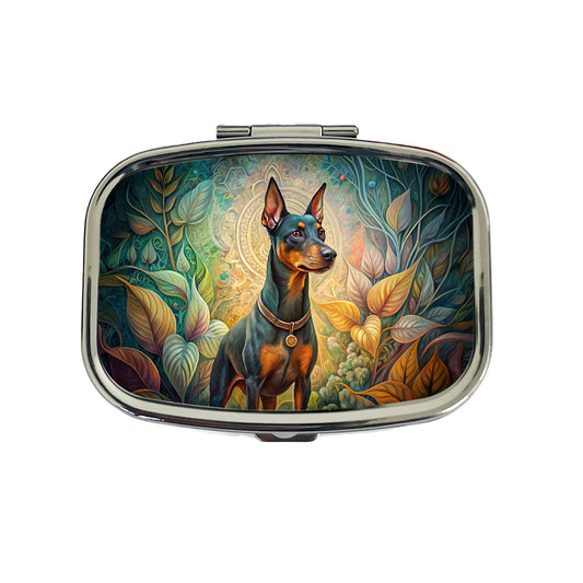 Manchester Terrier Dog Art Nouveau Travel Pill Box Case