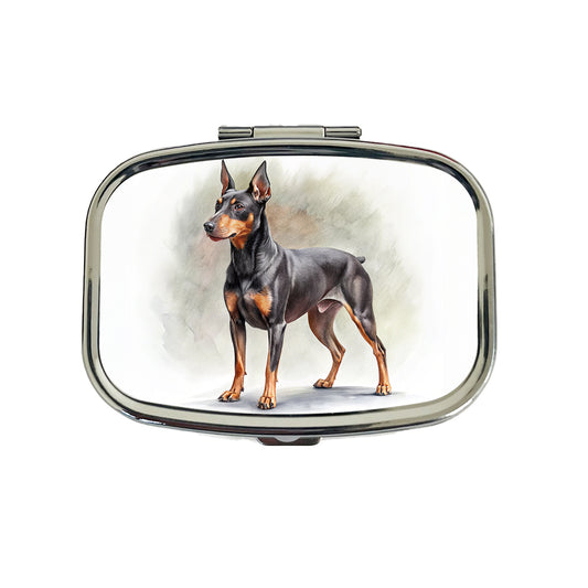 Manchester Terrier Dog Illustration Travel Pill Box Case