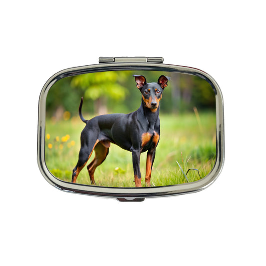 Manchester Terrier Dog Photo Travel Pill Box Case