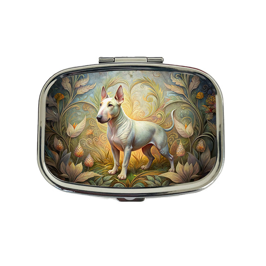 Miniature Bull Terrier Dog Art Nouveau Travel Pill Box Case