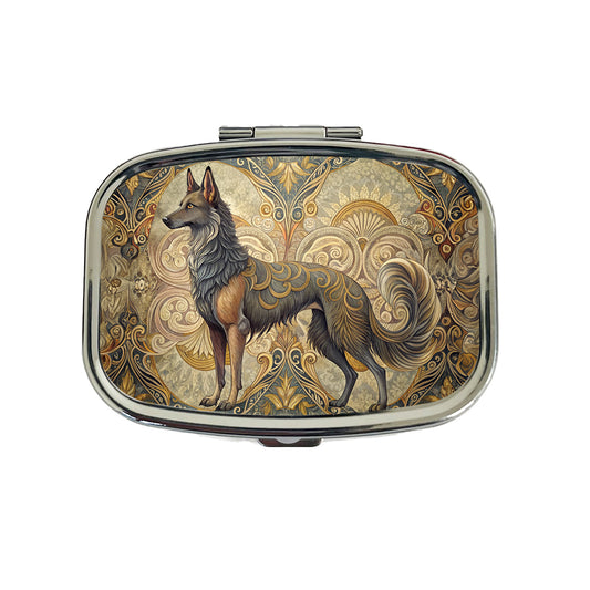 Mudi Dog Art Nouveau Travel Pill Box Case