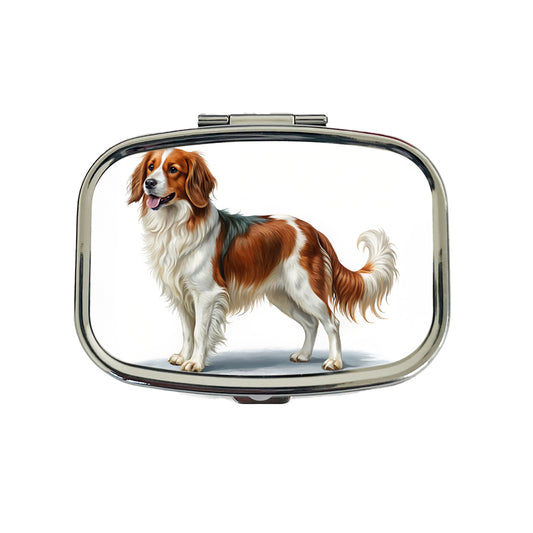 Nederlandse Kooikerhondje Dog Illustration Travel Pill Box Case