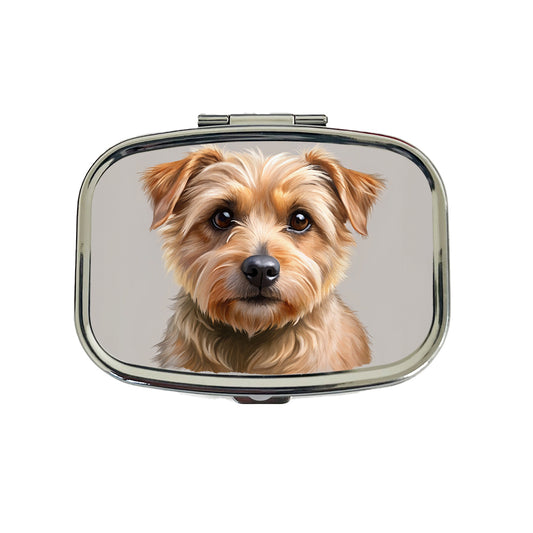 Norfolk Terrier Dog Illustration Travel Pill Box Case