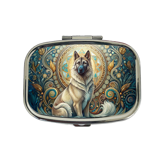 Norwegian Elkhound Dog Art Nouveau Travel Pill Box Case