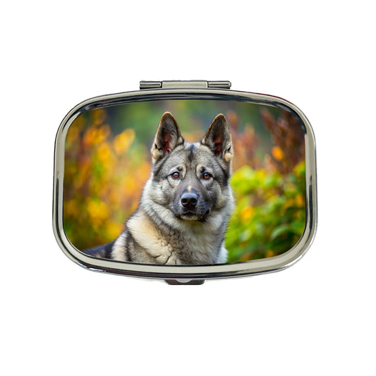 Norwegian Elkhound Dog Photo Travel Pill Box Case