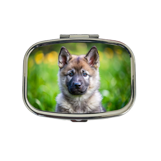 Norwegian Elkhound Dog Puppy Photo Travel Pill Box Case