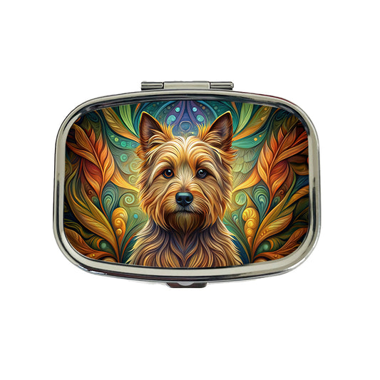 Norwich Terrier Dog Art Nouveau Travel Pill Box Case