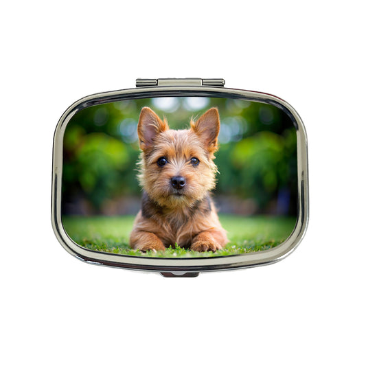 Norwich Terrier Dog Puppy Photo Travel Pill Box Case