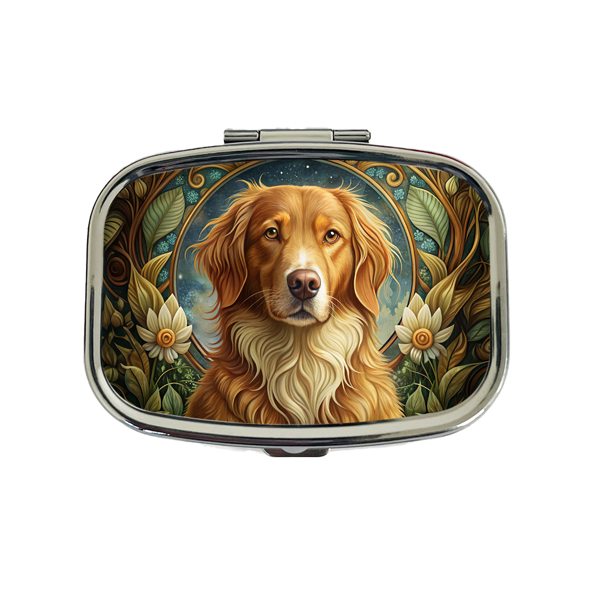 Nova Scotia Duck Tolling Retriever Dog Art Nouveau Travel Pill Box Case