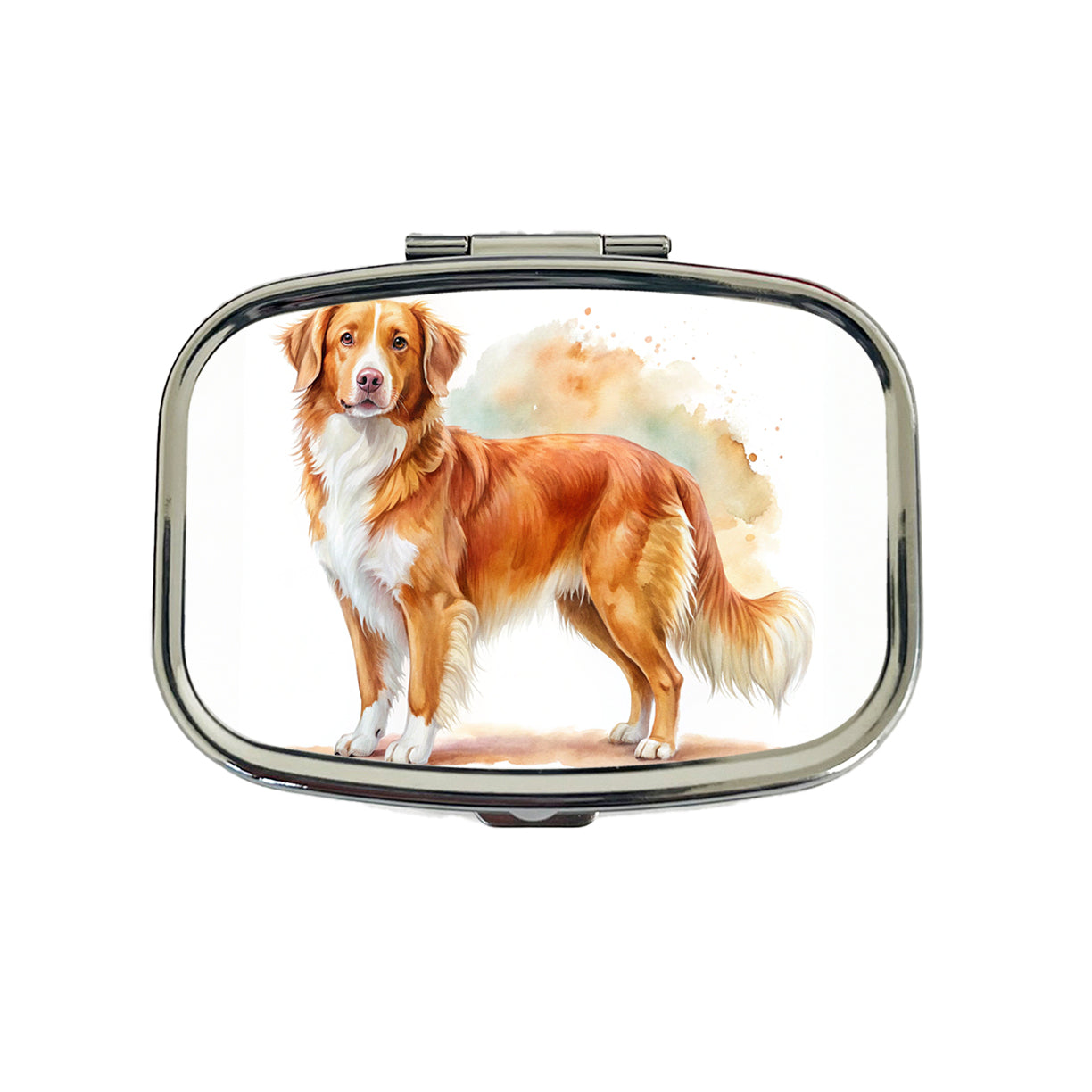 Nova Scotia Duck Tolling Retriever Dog Watercolor Style Travel Pill Box Case