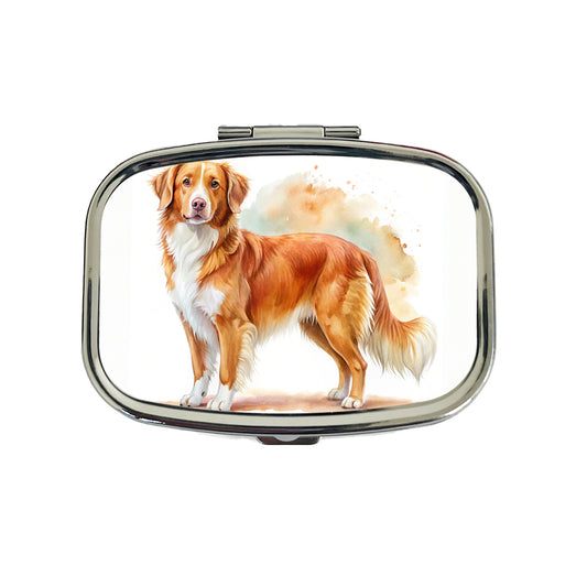 Nova Scotia Duck Tolling Retriever Dog Watercolor Style Travel Pill Box Case