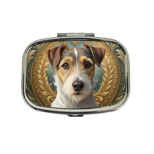 Parson Russell Terrier Dog Art Nouveau Travel Pill Box Case