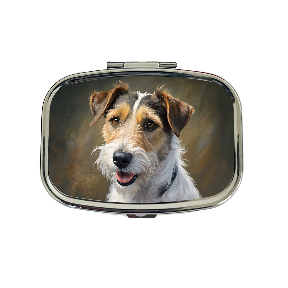 Parson Russell Terrier Dog Illustration Travel Pill Box Case