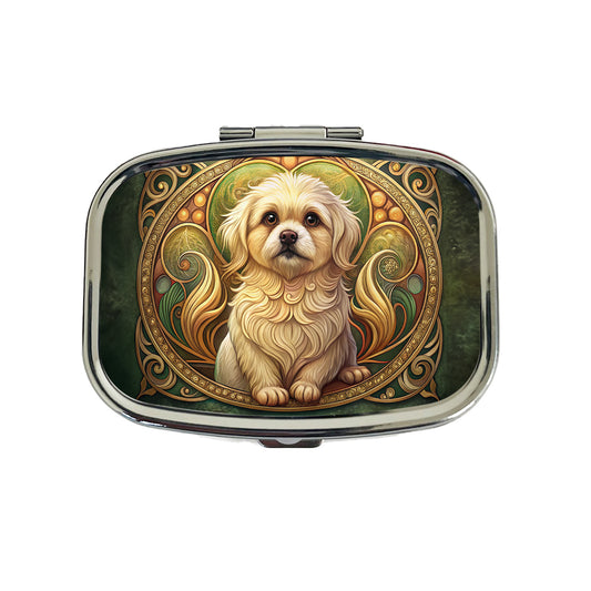 Pekapoo Dog Art Nouveau Travel Pill Box Case