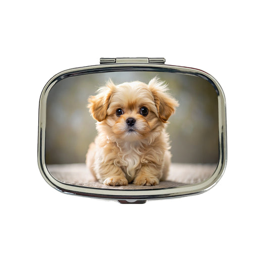 Pekapoo Dog Puppy Photo Travel Pill Box Case
