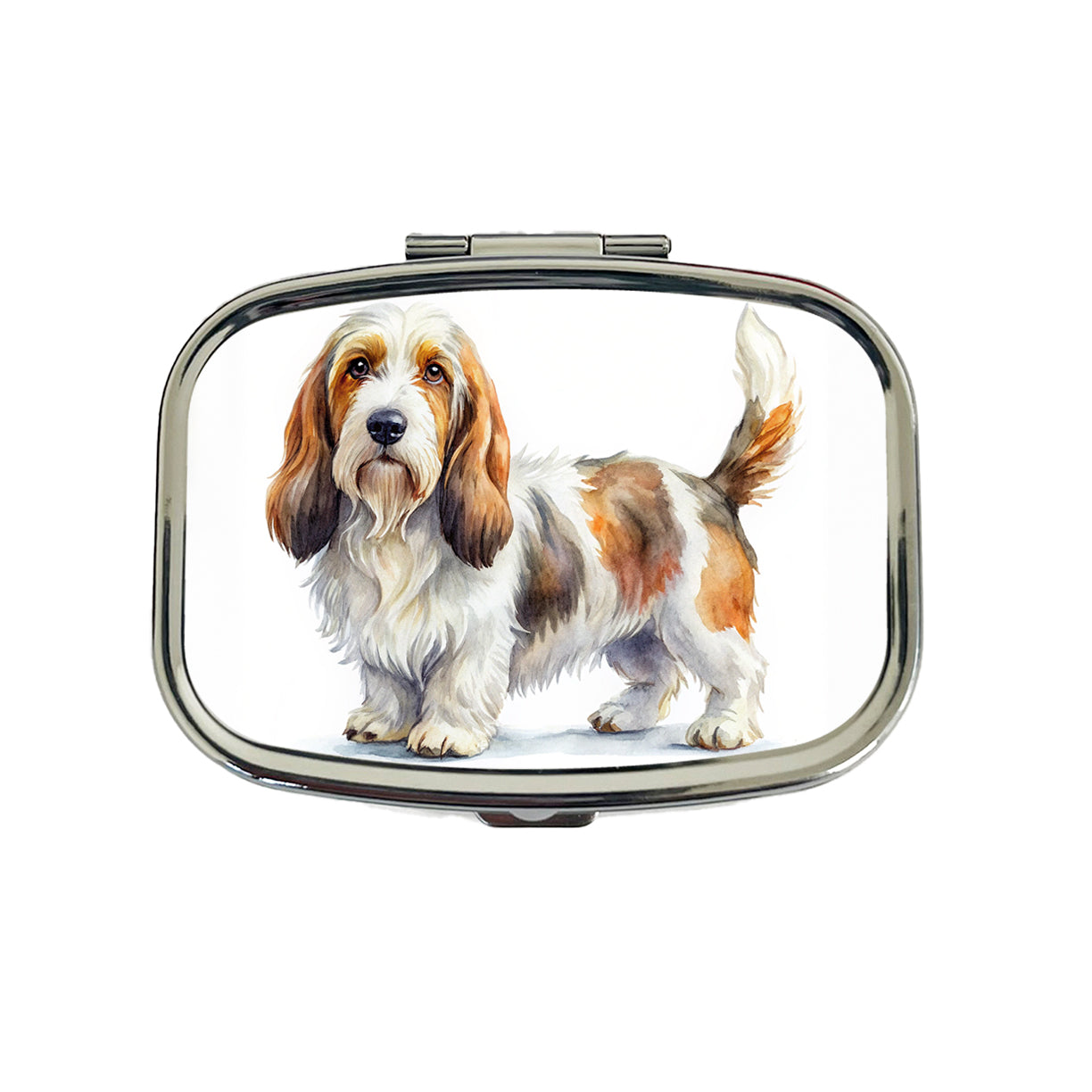 Petit Basset Griffon Vendeen Dog Watercolor Style Travel Pill Box Case