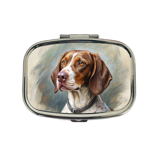 Pointer Dog Illustration Travel Pill Box Case