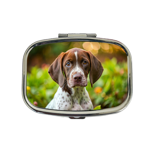 Pointer Dog Puppy Photo Travel Pill Box Case
