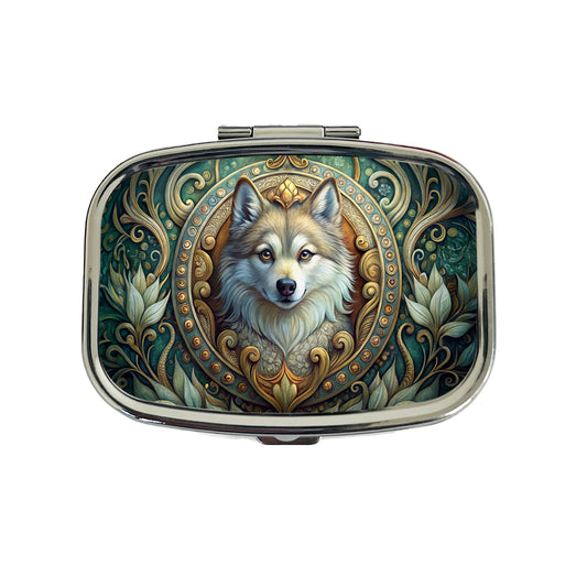 Pomsky Dog Art Nouveau Travel Pill Box Case