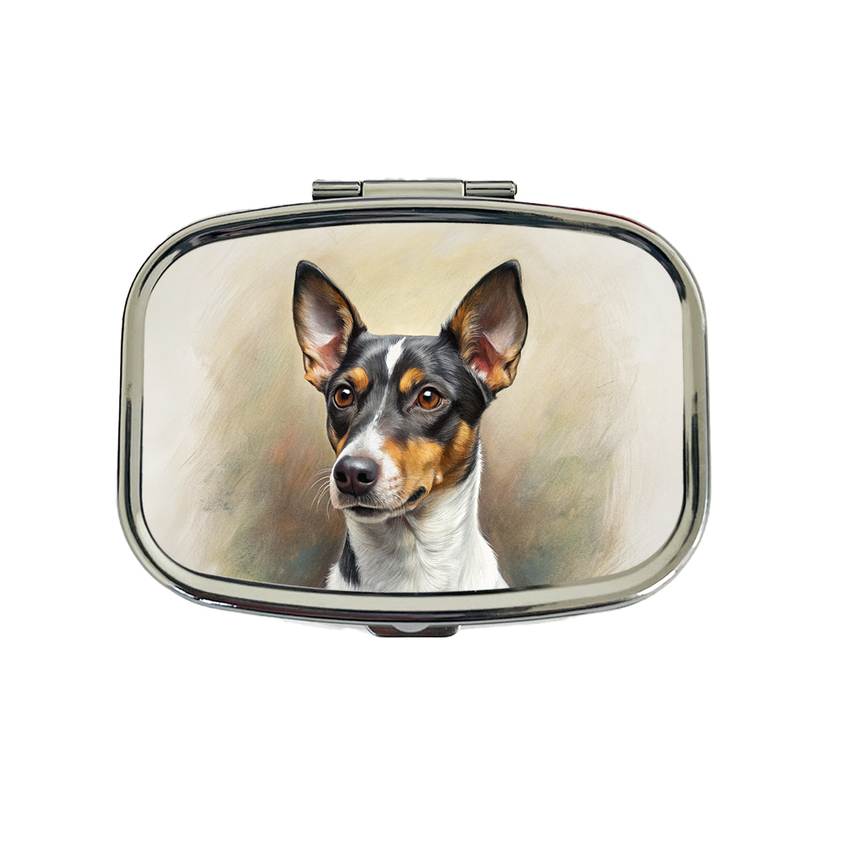 Rat Terrier Dog Illustration Travel Pill Box Case