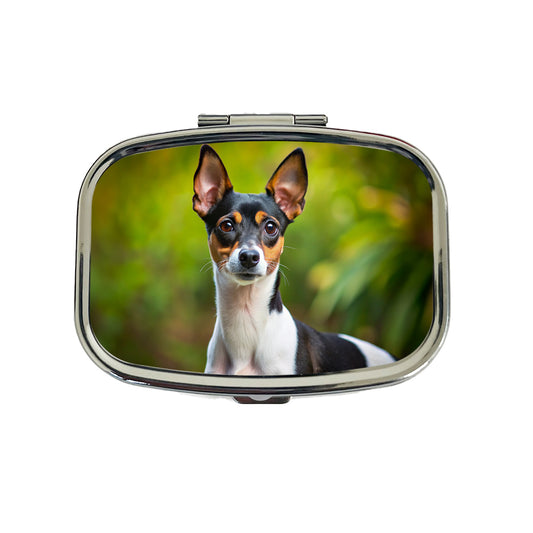 Rat Terrier Dog Photo Travel Pill Box Case