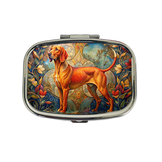 Redbone Coonhound Dog Art Nouveau Travel Pill Box Case