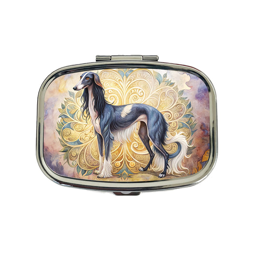 Saluki Dog Art Nouveau Travel Pill Box Case