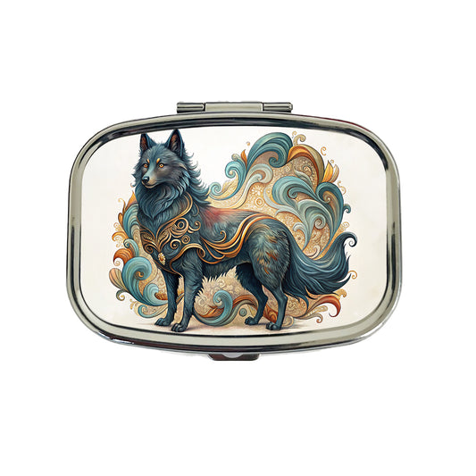 Schipperke Dog Art Nouveau Travel Pill Box Case