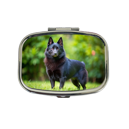 Schipperke Dog Photo Travel Pill Box Case