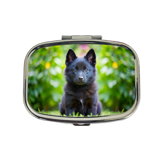 Schipperke Dog Puppy Photo Travel Pill Box Case