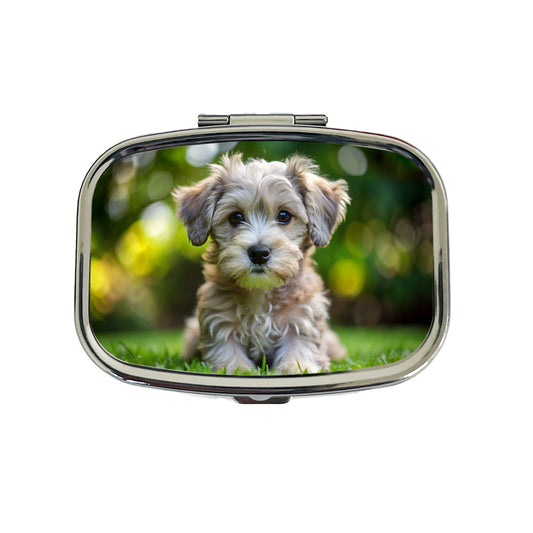 Schnoodle Dog Puppy Photo Travel Pill Box Case