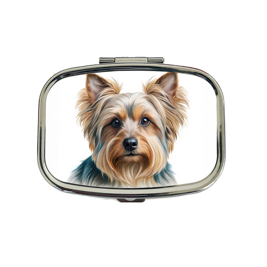 Silky Terrier Dog Illustration Travel Pill Box Case