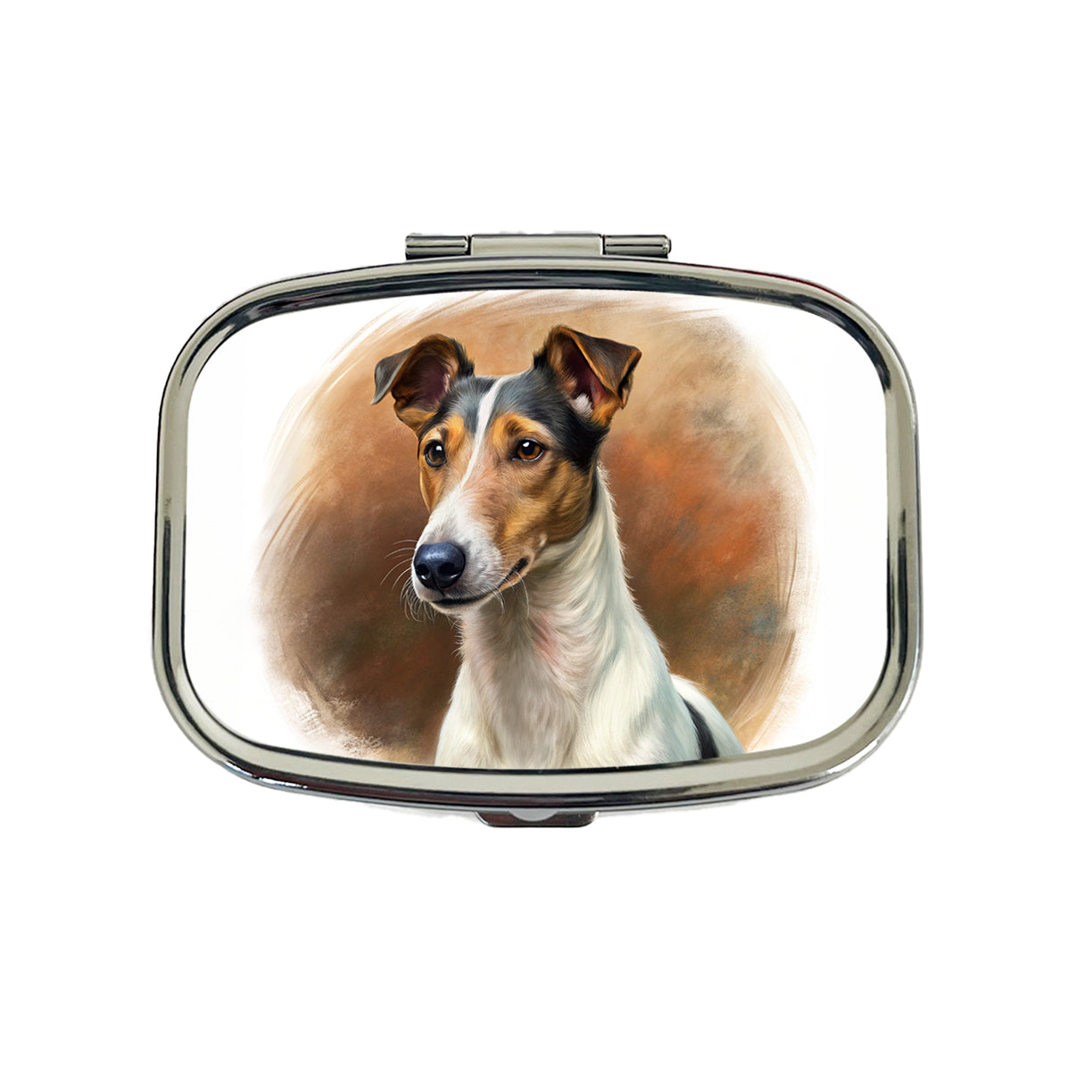 Smooth Fox Terrier Dog Illustration Travel Pill Box Case
